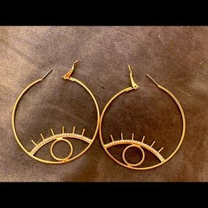 Golden Eye Hoop Earrings